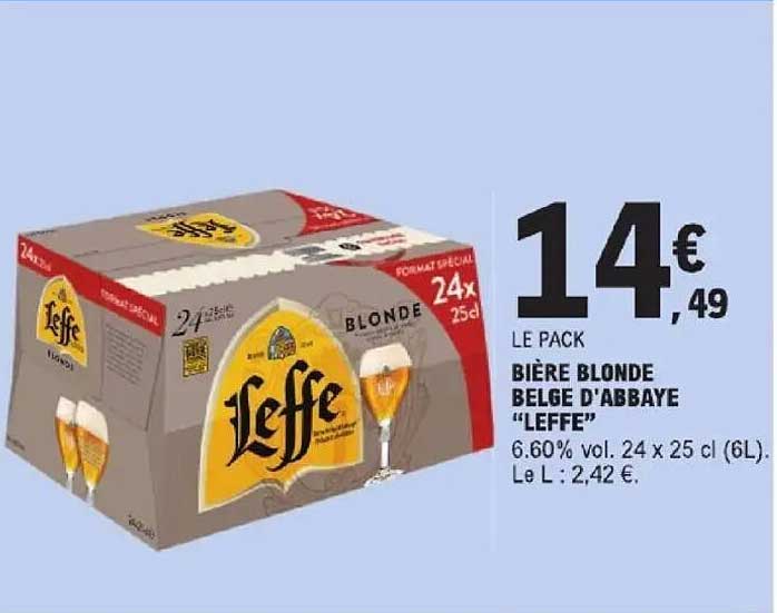 LE PACK BIÈRE BLONDE BELGE D'ABBAYE “LEFFE”