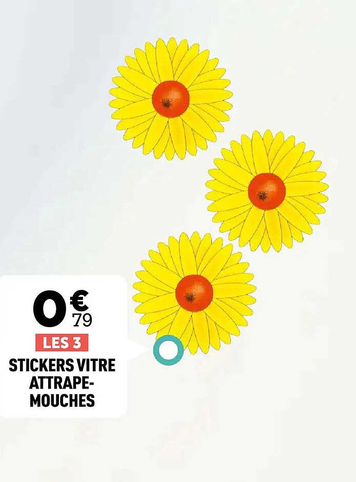 LES 3 STICKERS VITRE ATTRAPE-MOUCHES