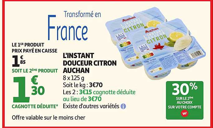 L'INSTANT DOUCEUR CITRON AUCHAN