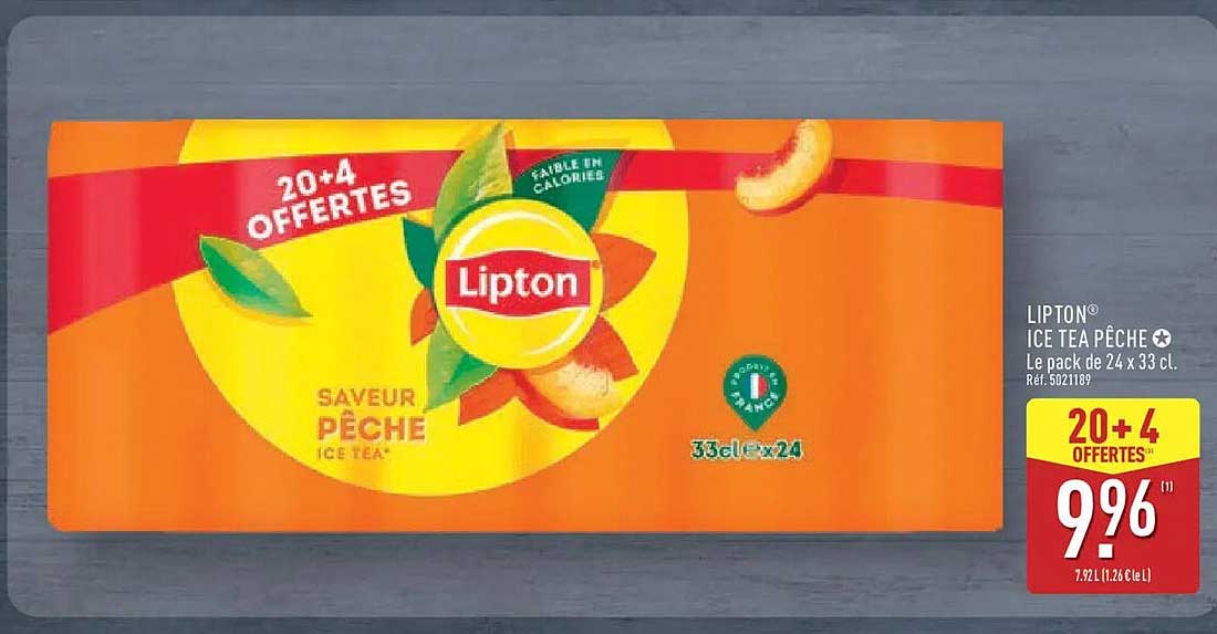 LIPTON ICE TEA PÊCHE Le pack de 24 x 33 cl.