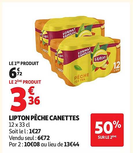 LIPTON PÊCHE CANETTES