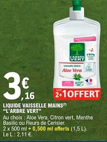 LIQUIDE VAISSELLE MAINS “L’ARBRE VERT”