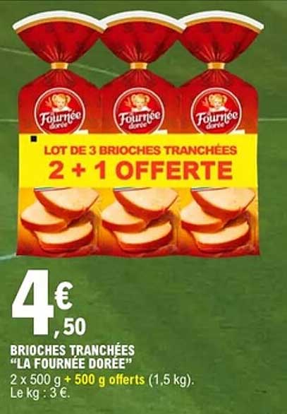 LOT DE 3 BRIOCHES TRANCHÉES 2 + 1 OFFERTE