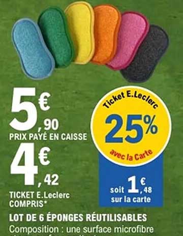 LOT DE 6 ÉPONGES RÉUTILISABLES