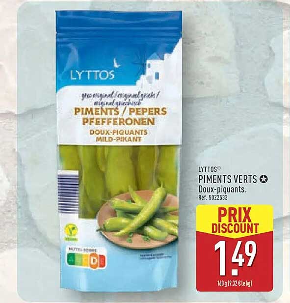 LYTTOS PIMENTS VERTS Doux-piquants.