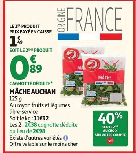 MÂCHE AUCHAN 125 g