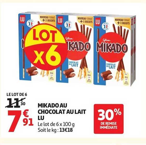 MIKADO AU CHOCOLAT AU LAIT LU