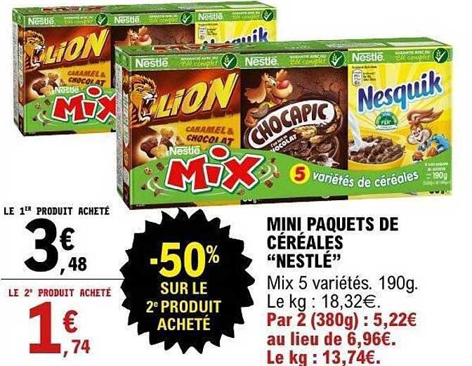 MINI PAQUETS DE CÉRÉALES “NESTLÉ”