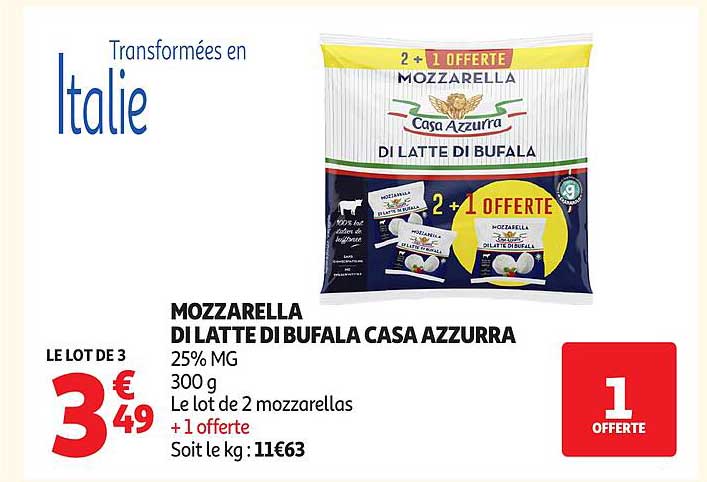 MOZZARELLA DI LATTE DI BUFALA CASA AZZURRA