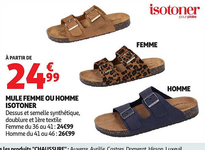 MULE FEMME OU HOMME ISOTONER
