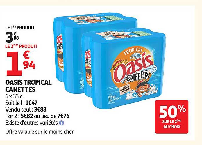 OASIS TROPICAL CANETTES