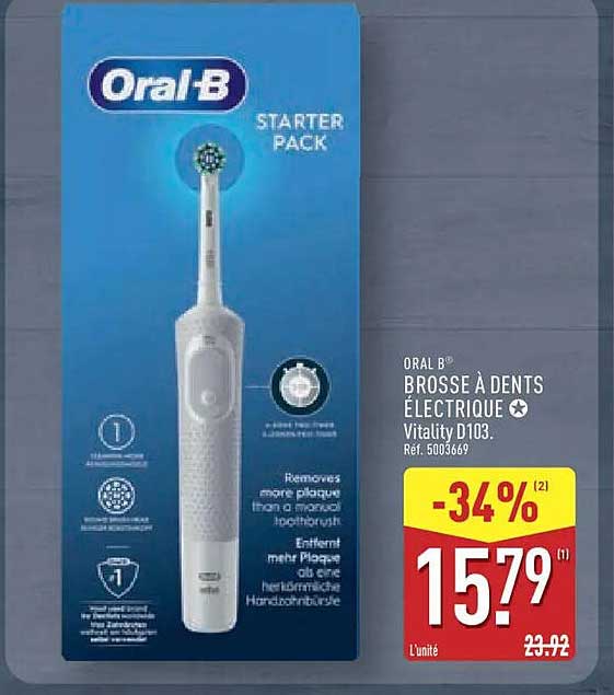 ORAL B® BROSSE À DENTS ÉLECTRIQUE Vitality D103.