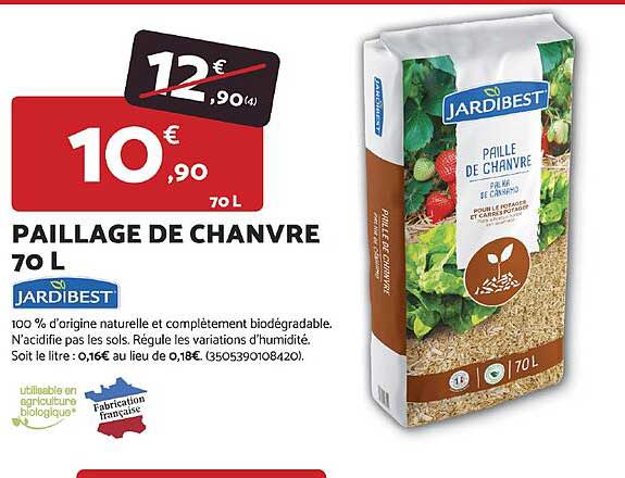 PAILLAGE DE CHANVRE 70 L