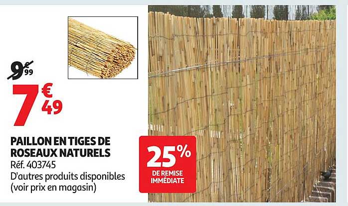 PAILLON EN TIGES DE ROSEAUX NATURELS