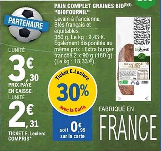 PAIN COMPLET GRAINES BIO "BIOFOURNIL"