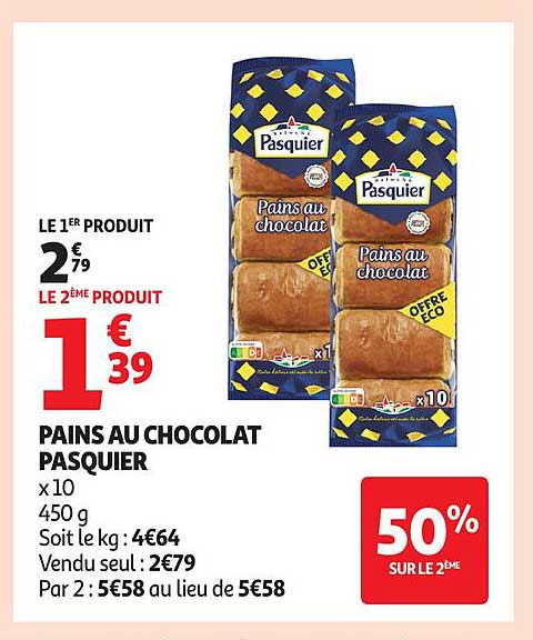 PAINS AU CHOCOLAT PASQUIER x10 450 g