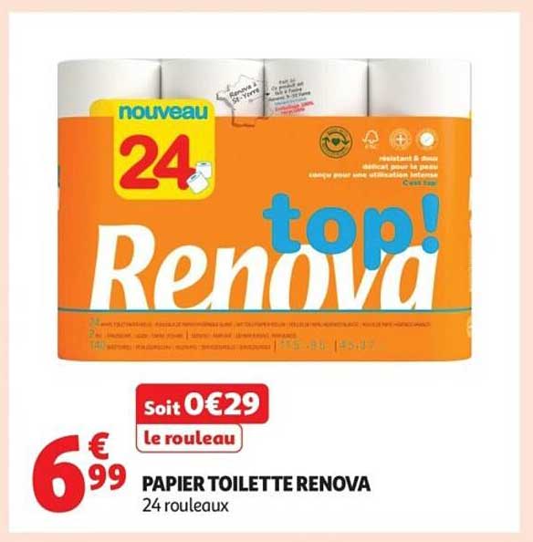 PAPIER TOILETTE RENOVA 24 rouleaux