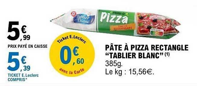 PÂTE À PIZZA RECTANGLE “TABLIER BLANC”