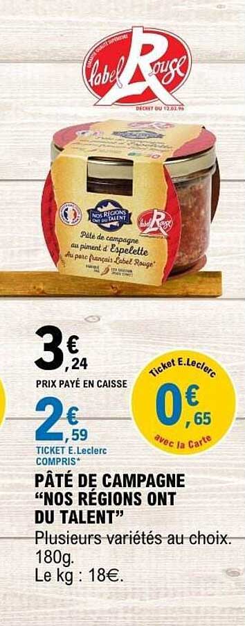 PÂTÉ DE CAMPAGNE “NOS RÉGIONS ONT DU TALENT”