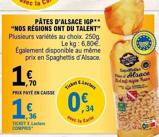 PÂTES D’ALSACE IGP** “NOS RÉGIONS ONT DU TALENT”