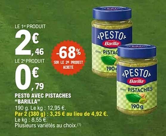 PESTO AVEC PISTACHES "BARILLA"