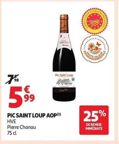 PIC SAINT LOUP AOP(1) HVE Pierre Chanau 75 cl