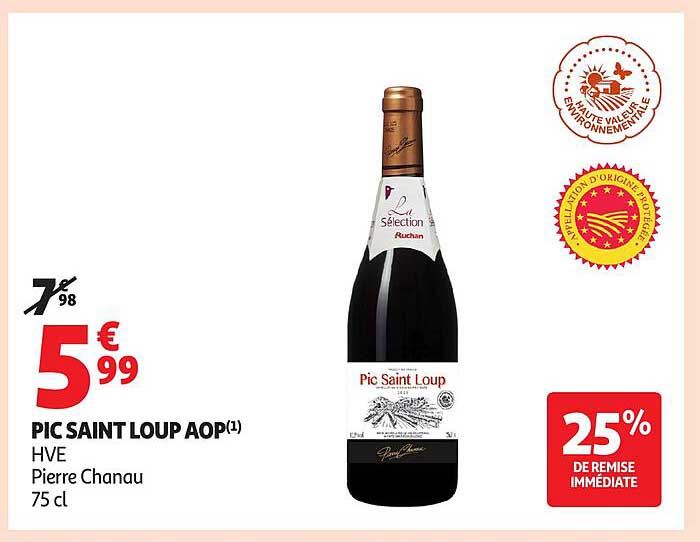 PIC SAINT LOUP AOP(1) HVE Pierre Chanau 75 cl