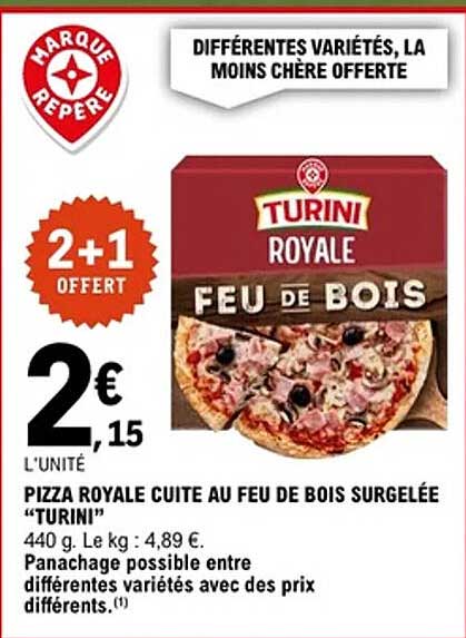 PIZZA ROYALE CUITE AU FEU DE BOIS SURGELÉE "TURINI"