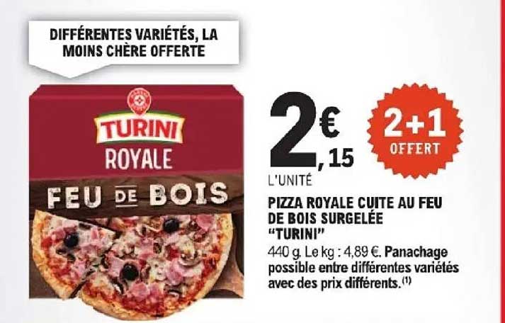 PIZZA ROYALE CUITE AU FEU DE BOIS SURGELÉE "TURINI"