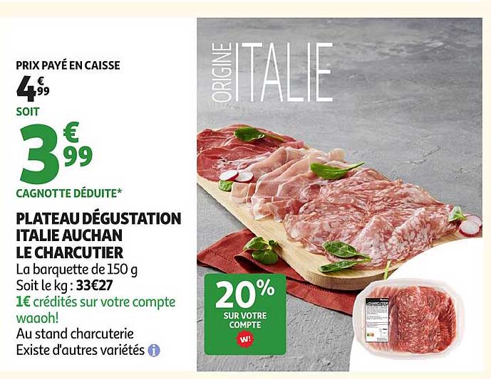 PLATEAU DÉGUSTATION ITALIE AUCHAN LE CHARCUTIER