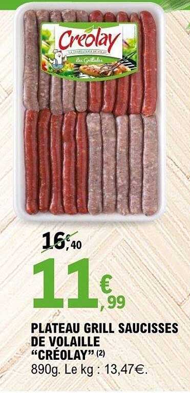 PLATEAU GRILL SAUCISSES DE VOLAILLE “CRÉOLAY” (2)
