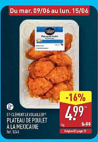 PLATEAU POULET À LA MEXICAINE