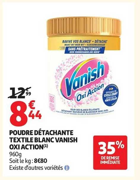 POUDRE DÉTACHANTE TEXTILE BLANC VANISH OXI ACTION(1)
