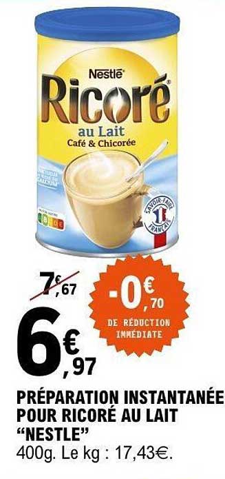 PRÉPARATION INSTANTANÉE POUR RICORÉ AU LAIT «NESTLE»