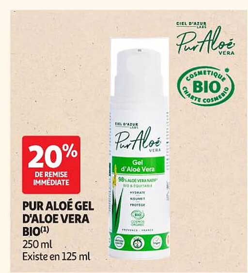 PUR ALOÉ GEL D’ALOE VERA BIO(1)