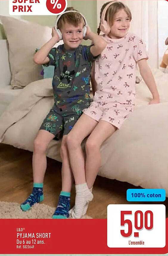 PYJAMA SHORT Du 6 au 12 ans. Réf. 5023649