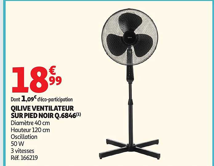 QILIVE VENTILATEUR SUR PIED NOIR Q.6846(1)