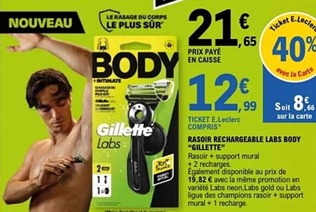 RASOIR RECHARGEABLE LABS BODY "GILLETTE"