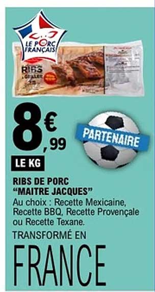 RIBS DE PORC “MAÎTRE JACQUES”