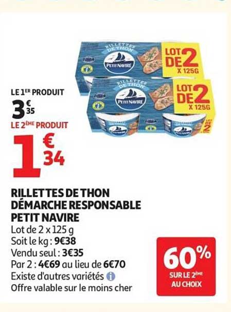 RILLETTES DE THON DÉMARCHE RESPONSABLE PETIT NAVIRE