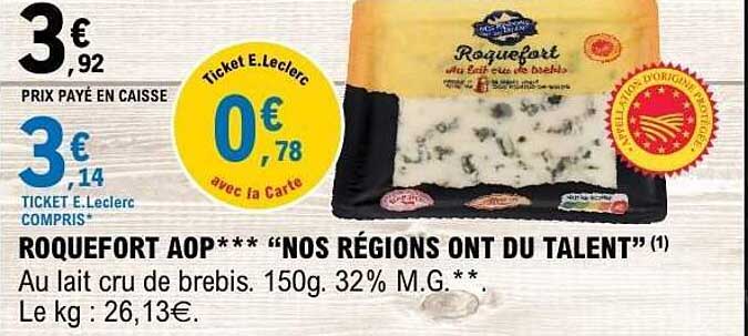 ROQUEFORT AOP*** “NOS RÉGIONS ONT DU TALENT” (1)