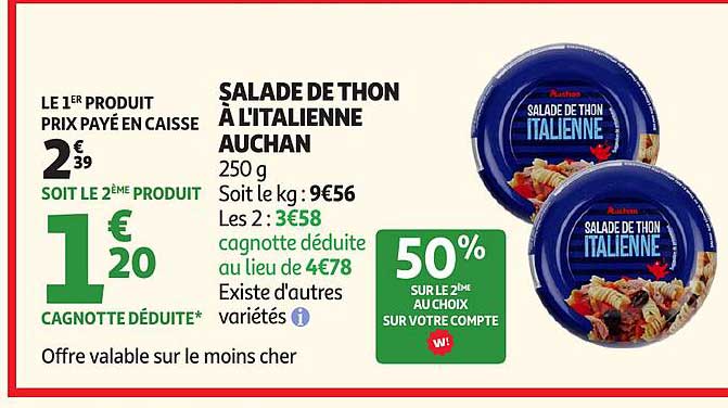 SALADE DE THON À L'ITALIENNE AUCHAN