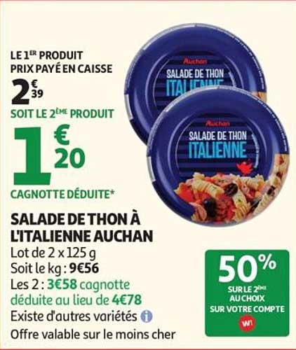 SALADE DE THON À L'ITALIENNE AUCHAN