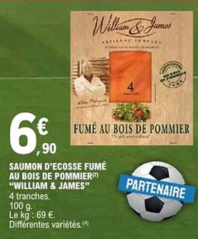 SAUMON D'ECOSSE FUMÉ AU BOIS DE POMMIER "WILLIAM & JAMES"