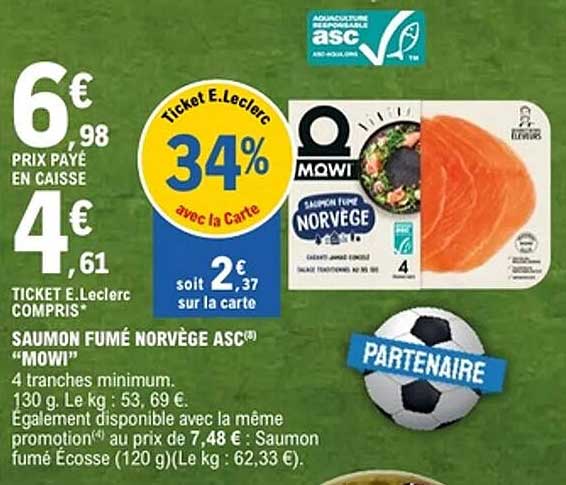 SAUMON FUMÉ NORVÈGE ASC® "MOWI"