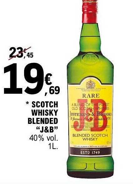 SCOTCH WHISKY BLENDED "J&B" 40% vol. 1L.