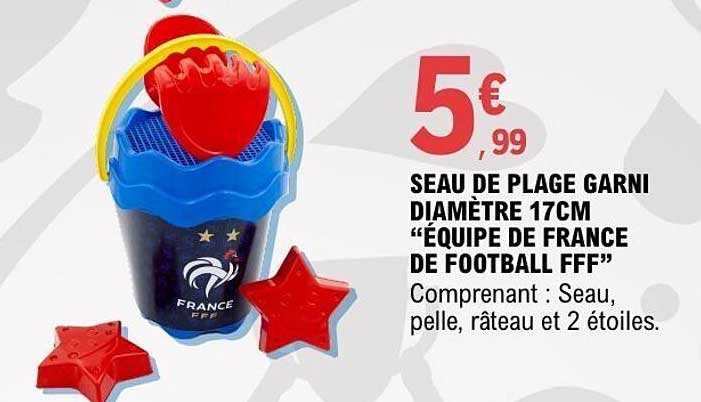 SEAU DE PLAGE GARNI DIAMÈTRE 17CM “ÉQUIPE DE FRANCE DE FOOTBALL FFF”