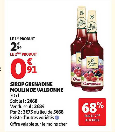 SIROP GRENADINE MOULIN DE VALDONNE 70 cl