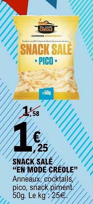 SNACK SALÉ "EN MODE CRÉOLE"