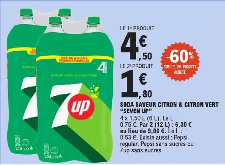 SODA SAVEUR CITRON & CITRON VERT “SEVEN UP”